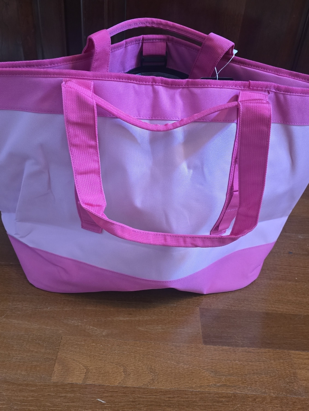 Pink Canvas Tote 35  Two-Tone Pink Tote Bag - Pink NWT - Picture 3 of 4
